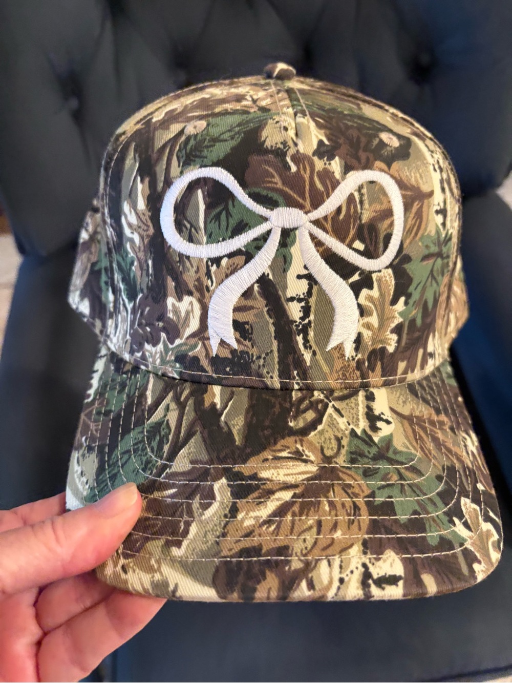 OTTO Camouflage Baseball Cap with White Bow Embroidery
